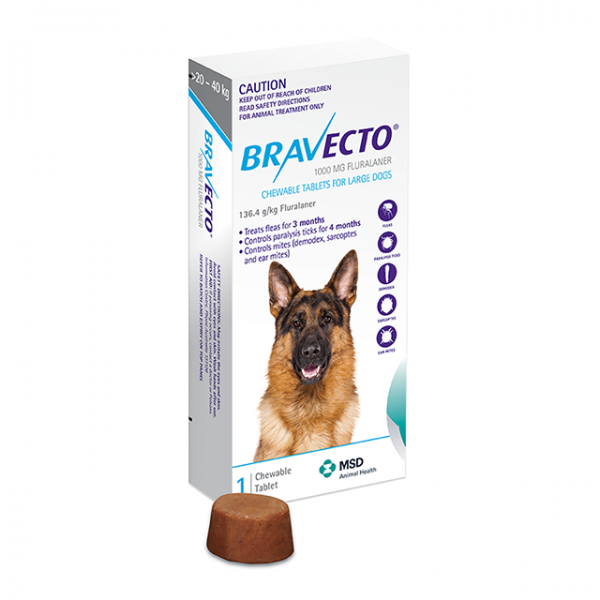 Bravecto Dog 20-40kg Blue