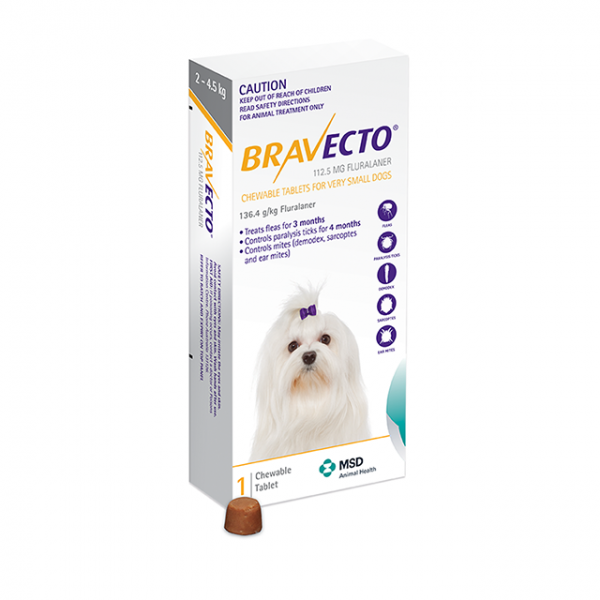 Bravecto Dog 2-4.5kg Yellow