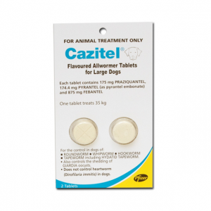Cazitel 35kg X 2 TABS - Flavoured Allwormer Tablets for Large Dogs