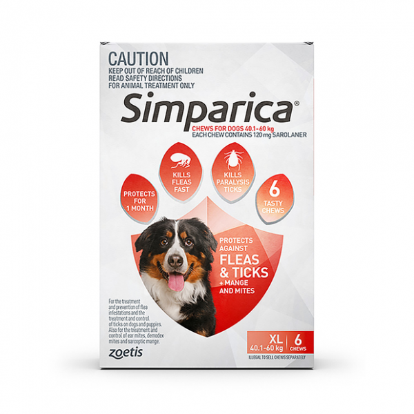 Simparica Extra Large 40.1–60kg 6s Red